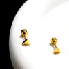 Aretes de Acero de Titanio Roscados con Forma de Corazón y Mariposa, Aretes de Tachuela de Estrella de Cinco Puntas, Tachuelas Cocleares, Aretes de Tornillo de Perforación de Moda y de Alta Gama
