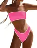2027 Nuevo traje de baño transfronterizo europeo y americano Amazon comercio exterior bikini sexy sin tirantes traje de baño de dos piezas multicolor para mujer algodón
