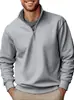 Blusas Masculinas Transfronteiriças Outono e Inverno Moda Casual Moletons Cor Sólida Versátil Gola Alta Tops com Zíper