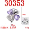 Joias de Liga Colorida Pingente de Trevo de Quatro Folhas com Pétalas de Coração Incrustadas de Diamante Brincos Studs Brincos de Pressão Colar Acessórios de Moda DIY
