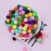 Accesorios de Ropa de Fábrica Poliéster de Alta Elasticidad Pompones Accesorios para el Cabello Largo Negros de Encaje Pompones Pequeños para Manualidades
