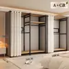 Guarda-roupa aberto com estrutura metálica, armário de armazenamento para quarto, uso doméstico, fácil de montar, adequado para apartamentos de aluguel