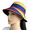 Gorra de Pescador Bloque de Color Bandera de Colombia Copa Mundial 2026 Protección UV Sombrero para el Sol Sombrero de Cubo Sombrero de Aficionado