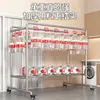 Tendedero de tubería de acero, tendedero independiente para exteriores, dormitorio, balcón, simple de doble barra, tendedero móvil para ropa de cama