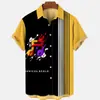 Interjin Meike Multi-aliexpress 2023 Verano Nueva Moda Masculina Holgada Camisa de Manga Corta con Estampado 3D de Guitarra