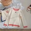 Suéter das meninas outono e inverno torcer suéter do bebê gola rolê camisa das crianças pullover roupas infantis atacado top das meninas