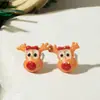Brincos de Natal Europeus e Americanos Transfronteiriços Novos para Mulheres, Brincos Criativos e Modernos de Resina com Árvore de Natal, Boneco de Neve e Papai Noel