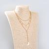 Cadena de clavícula personalizada con diseño de estrella y luna retro, multicapa, con borlas superpuestas y colgante de estrella de cinco puntas, accesorios de cadena