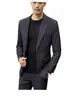 Blazer de Terno com Ombreiras de Alta Qualidade Estilo Francês para Homens Estilo Levemente Maduro Slim-fit Peça Única Casual Business Pequeno Terno