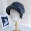 Sombrero de Pescador Plisado Estilo Japonés para Socialité con Hebilla de Mariposa, Gorro de Punto de Mezcla de Lana para Otoño e Invierno, Tendencia de Moda en Sombrero Bucket