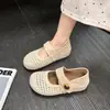 Zapatos de mujer tipo Birkenstock, de suela gruesa, que aumentan la altura, de malla, con diseño hueco, nuevos mocasines Mary Jane de verano