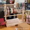 Colecionador de fitas de madeira transfronteiriças Linha de bordados Eixo Rack Madeira maciça Lã Tecida Rack Floricultura Loja de bolos Rack de fitas
