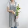 Delantal de Algodón y Lino Estilo Japonés y Coreano Viento Simple Tira Ancha para el Hombro Color Sólido Antimanchas Lavable con Agua Algodón Delantal de Cocina para el Hogar para Mujer Venta al Por Mayor Cintura
