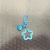 Chaveiro Estrela de Cinco Pontas Chaveiro Acrílico Pingente Argola para Livro Argola para Cartão Sino Pendurado Chaveiro com Contas de Estrela de Cinco Pontas