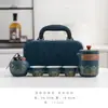 Conjunto de Chá de Viagem Portátil Estilo Camping ao Ar Livre Equipamento para Preparar Chá de Viagem Acompanha Copo Rápido Um Bule Três Xícaras