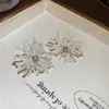 Pendientes Redondos de Flor Colorida Tejidos a Mano Pendientes Frescos de Dopamina Estilo Vacacional Pendientes de Nicho de Gama Alta