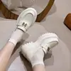 Mocasines Nuevos de Alta Calidad para Mujer de Guangzhou con Suelas Gruesas, Zapatos Slip-On de Moda de Piel Genuina para Mujeres Menudas