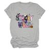 Camiseta de moda transfronteiriça europeia e americana, vibes assustadoras, personalidade, nova, gola redonda, manga curta, feminina, plus size, atacado