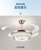 Nueva Modelo Lámpara Ventilador de Cristal, Invisible, Lujoso Candelabro de Cristal Estilo Flor de Ciruelo con Ventilador para Sala de Estar y Comedor del Hogar
