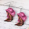 Flores, Zapatos Retro Europeos y Americanos, Sombreros de Vaquero, Pendientes, Colgantes, Pendientes de Acrílico, Estilo Acrílico Transfronterizo, Estilo Bohemio