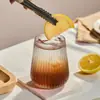 Vaso de vidrio perlado acanalado, vaso popular para jugo, vaso transparente, vaso práctico para agua en casa