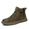 Zapatos de trabajo de invierno nuevos de piel de cerdo para hombre, botas cortas estilo desierto británico, botas Martin cálidas con forro polar para hombre, zapatos de moda para hombre