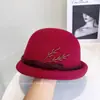 Elegante Boina Retro de Espiga de Trigo para Mujer, Sombrero de Fieltro de Lana Australiana para Otoño e Invierno, Sombrero Resistente de Doble Modo, Versátil Sombrero de Azafata