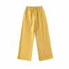 Pantalones Holgados de Lino Estilo Francés, Cintura Elástica Delgada, Versátiles Casuales Tencel Adelgazantes Alargadores de Piernas Color Sólido Pantalones Rectos