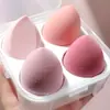 Huevo de belleza húmedo y seco 4 Piezas sin polvo color degradado súper suave huevo en caja esponja de cuatro colores huevo de maquillaje