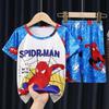 Pijamas de verano para niños del sudeste asiático, manga corta fina de dibujos animados, para niños y niñas grandes, ropa de casa, dos juegos, venta al por mayor