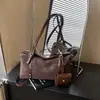Bolsa Retro Esmerilada Simple para Mujer 2025 Nueva Versátil para el Trabajo Bolso Cruzado de Hombro Único a la Moda Bolso Baguette