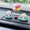Enfeites Criativos Fofos de Animais com Cabeça que Mexe para Carro Desenhos Animados Animais de Estimação Fofos Acessórios de Interior de Carro Enfeites Decorativos para Console Central de Carro Feminino