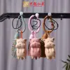 Ciprés Rojo Madera de Haya Talla Gatito Juguetón Colgante de Llave Mochila de Pareja Yiming Xianyuan Colgante Decorativo