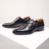Cross-border plus size British Mengke Shoes Square-toed Real Leather Shoes Fivela Monge Sapatos Masculinos Business Dress Leather Shoes Estilo Britânico Masculino