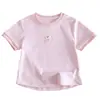 Camiseta Fofa de Manga Curta para Bebê Menina Novo Estilo Verão Casual Interna Doce Meia-manga Infantil Versátil Top Princesa 3