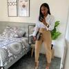 Roupas Femininas Europeias e Americanas Amazon Primavera e Verão Calças Casuais de Cintura Alta Calças de Terno Slim Fit Emagrecedoras Calças Femininas Outono Calças Profissionais