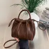 Bolsos de Alta Gama para Mujer 2025 Nueva Moda Bolsos de Mujer para el Trabajo Bolso Cubo Retro de Hombro Cruzado