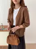 Cardigan de Tricô Ponto Cruz Suéter Solto Casual Preguiçoso Toque de Luxo Cor Sólida Gola V Peça Externa Feminina Fino Moda Primavera e Outono