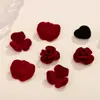 Pendientes y Aretes de Terciopelo con Forma de Corazón y Flor, Nuevos de Otoño e Invierno 2024, Borla de Mariposa Retro China, Accesorios de Joyería DIY