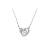 Tanabata Gift Set S925 Sterling Colar de Prata Coração em forma de Brincos Anel Dia dos Namorados Presente de aniversário do amor para a namorada