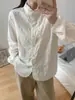 Colección Otoño 2026: Cárdigan para Mujer con Bordado Pesado, Cuello Alto, Cuello de Encaje, Camisa de Manga Larga, Top Holgado - Mayoreo