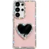 Funda para Teléfono con Soporte en Forma de Corazón, Espejo, Diamantes Brillantes, IMD, Estilo Girly, Adecuada para Apple 17Air Niche 16E 13Promax