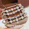 Pulsera con Cierre de Flor Rombo de Circonita Cúbica Estilo Coreano Pulsera de Lujo Ligero con Sensación de Alta Gama Moda Sencilla Exquisito Temperamento Joyería de Mano para Mujeres