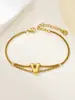 Nuevo Anillo de Acero Inoxidable al por Mayor Transfronterizo 26 Letras Inglesas Anillo de Doble Capa Pulsera Chapada en Oro