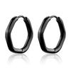 Moda para mujer pendientes pentagonales dorados y negros simples pequeños joyería al por mayor joyería de acero inoxidable diy enviar a amigos