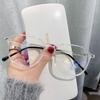 Gafas Anti-Luz Azul para Hombre, Lente Plana Protección Ocular para Computadora y Teléfono Móvil, Marco Redondo Anti-UV Gafas para Miopía 8609