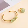 Collares de Joyería de Cristal Natural Transfronterizos, Anillos Envueltos en Alambre de Piedra Cruda de Cristal, Pulseras, Colgantes para Cadena de Suéter, Artículos Decorativos al por Mayor