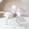 Flor de Natal artificial de veludo de alta qualidade, 27 cm de altura, cor rosa champagne, embalada individualmente com um clipe, para decoração de árvore de Natal