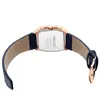 Nuevo reloj Megir para hombre, elegante cuadrado impermeable luminoso de cuero genuino deportivo de cuarzo 2204