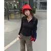 Fotos Reales, Precio Real # Camisa Polo Blanca para Mujer, Nuevo Estilo 2026, Corte Ajustado, Ceñida a la Cintura, Top de Principios de Primavera, Manga Larga, Otoño.